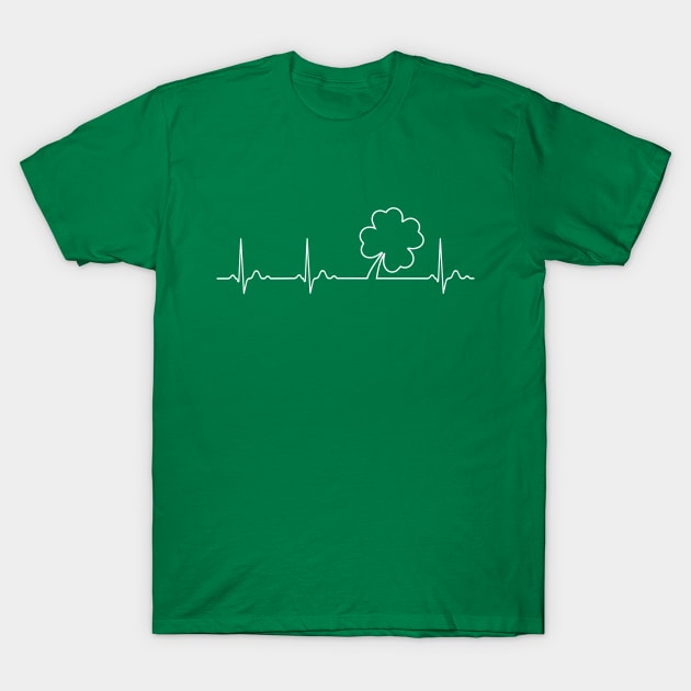 Ireland Shamrock heartbeat T-Shirt by JeZeDe